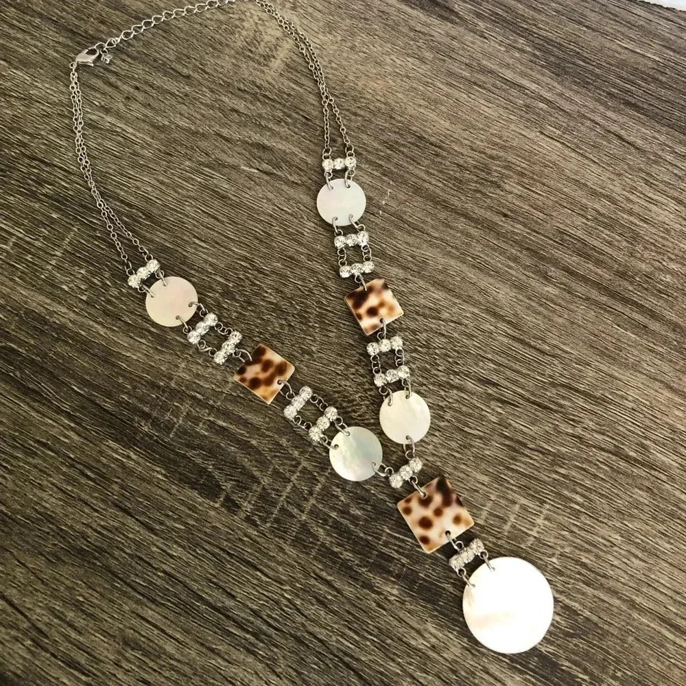 Fifth Avenue Collection Rhinestone and Shell Necklace - Picture 5 of 8